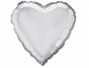 FM 4" сердце-микро Серебро без рисунка фольгированный шар